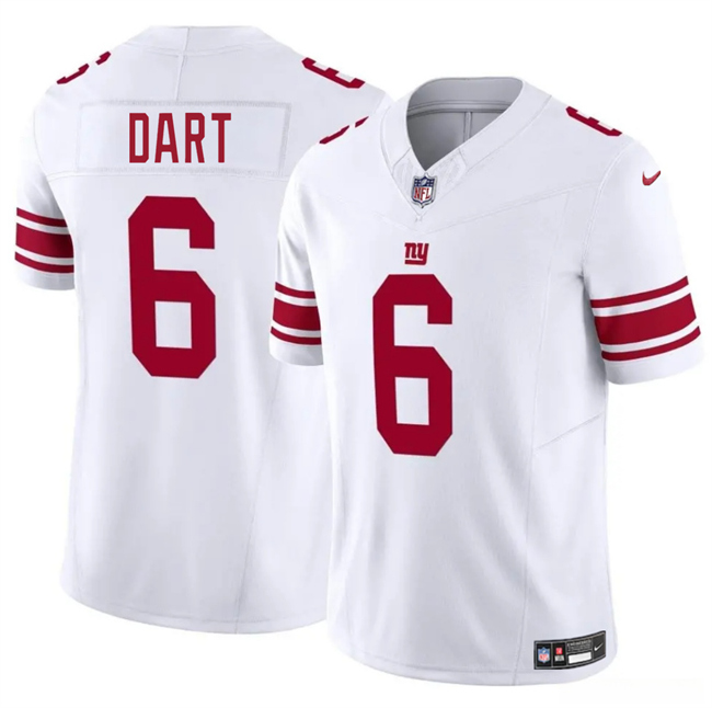 Toddlers New York Giants #6 Jaxson Dart White 2025 Draft F.U.S.E. Vapor Untouchable Limited Stitched Football Jersey